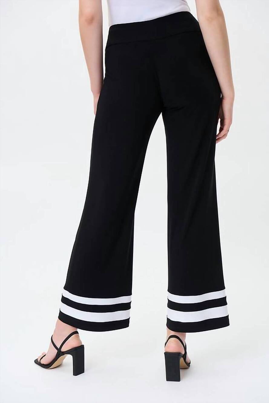 NEW JOSEPH RIBKOFF tatum trim detail pants in black & white - Picture 3 of 5